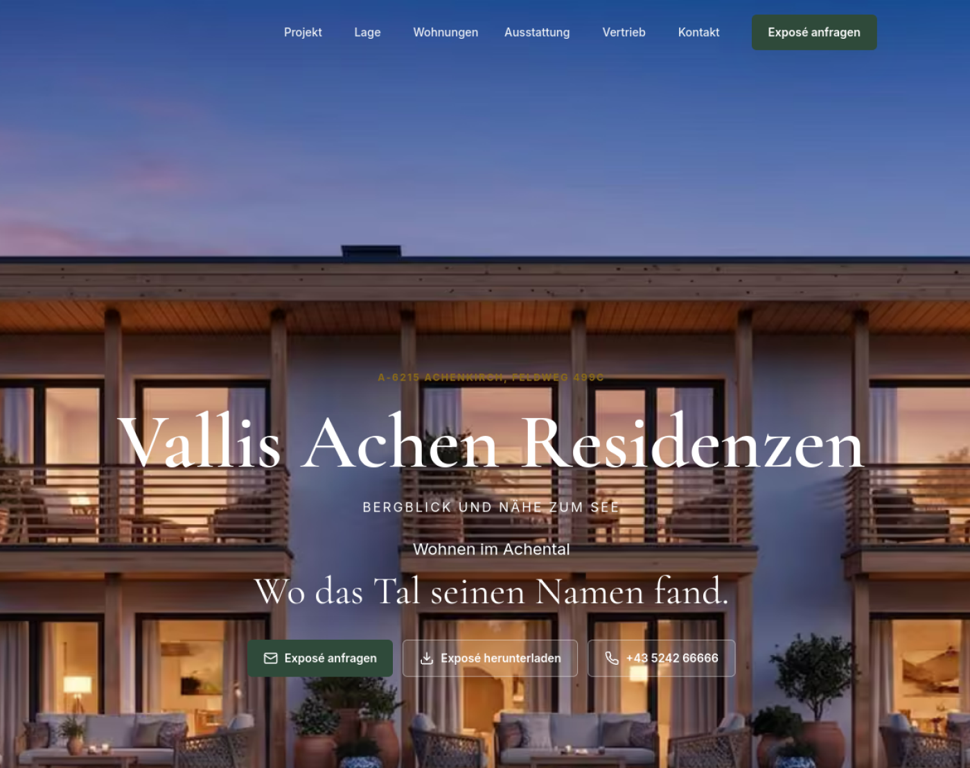 Vallis Achen Residenzen website