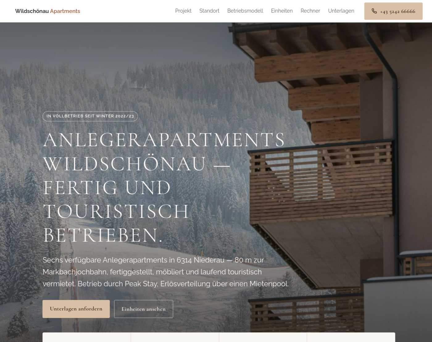Wildschönau Apartments website